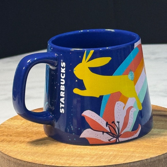 Starbucks 2021 Spring Easter Blue Bunny Ceramic Coffee Mug 14oz - Picture 1 of 6